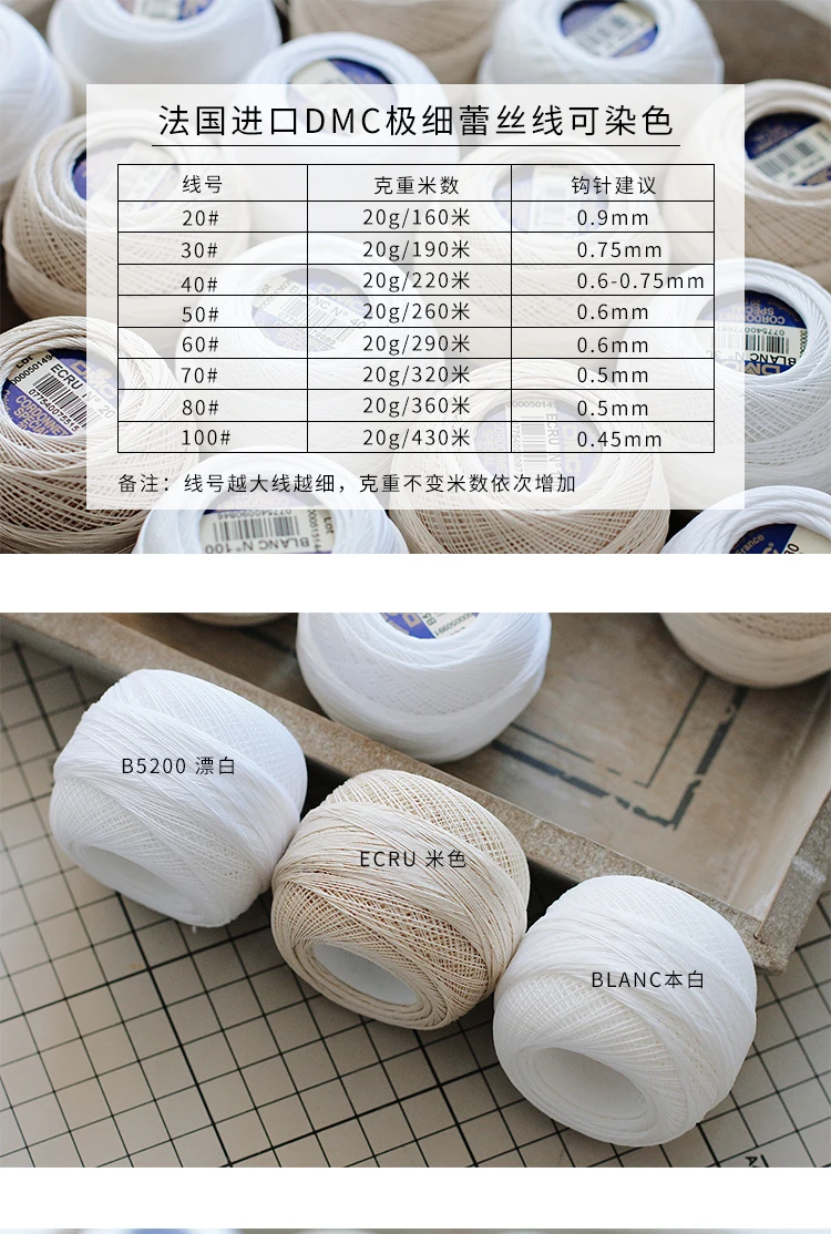 

French DMC Lace Thread Crocheted and Woven Fine No. 80 #micro-hook Jewelry