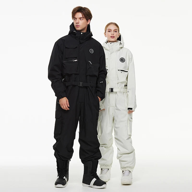 

Jumpsuit Ski Suit For Men And Women Loose Version Waterproof And Warm Veneer For Snow Season American-style Jumpsuit Ski Suit