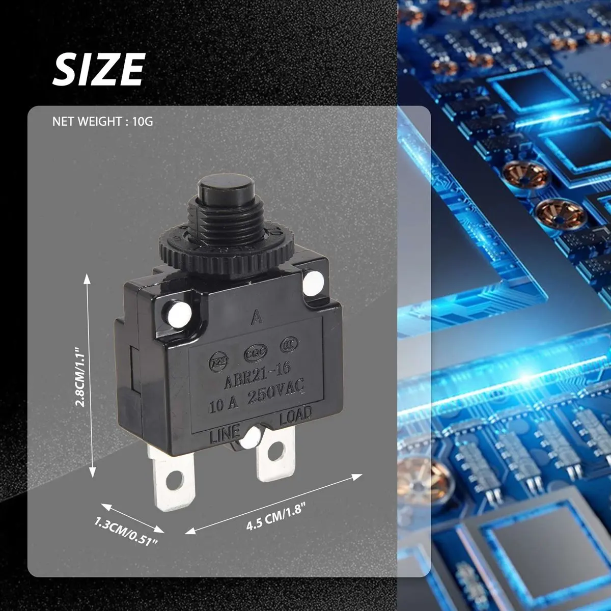 AT42  125/250VAC 50/60Hz 10A 2 Pin Terminals -101E AC DC Toggle Switch