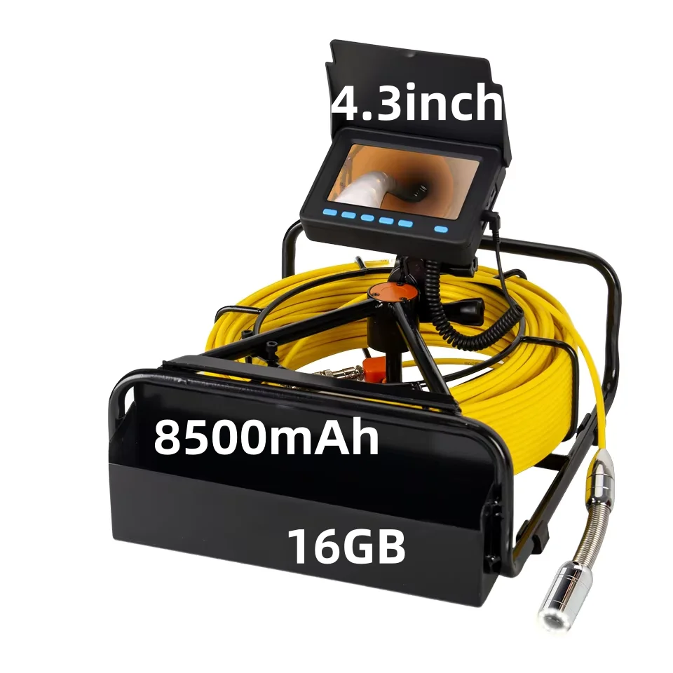 

100ft HD 4.3Inch Analog Sewer Camera 16GB DVR Waterproof IP68 Works Underwater Drain Pipe Inspection Borescopes