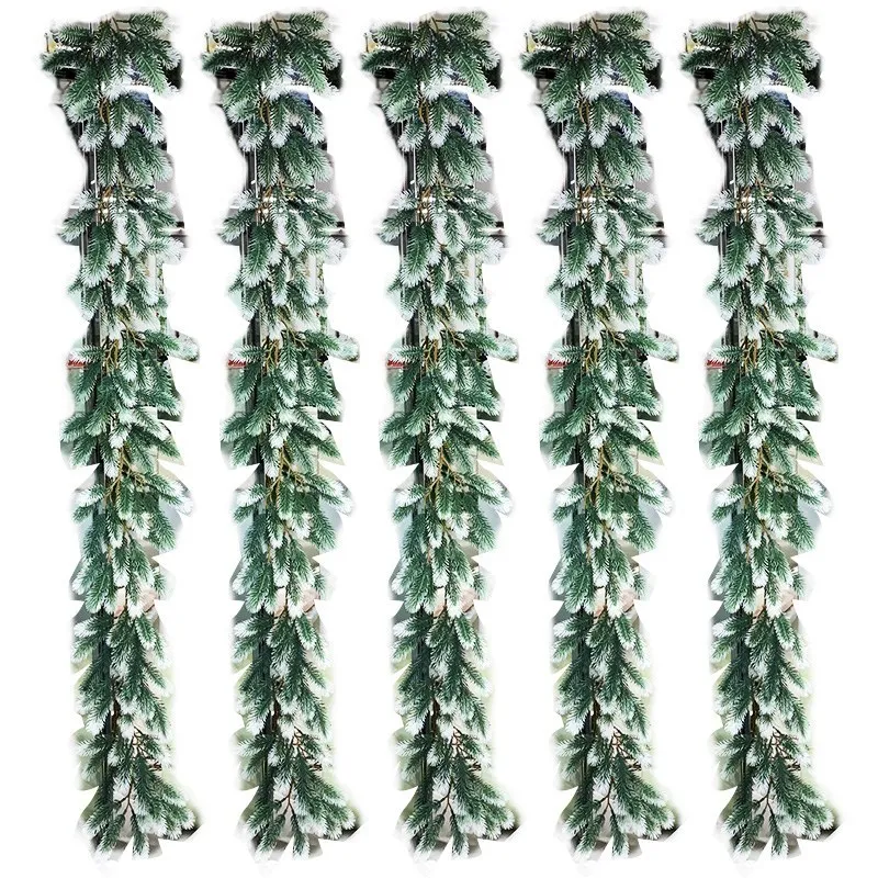 Künstliche Grüne Pflanzen 2023 Neue Jahr Weihnachten Girlande Kränze Home Party Dekoration Kiefer Rattan Hängen Ornament Für Kinder – Detail 9