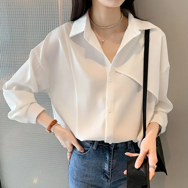 

French Shirt 2025 New Design Niche Long Sleeves Women Loose and Versatile Temperament
