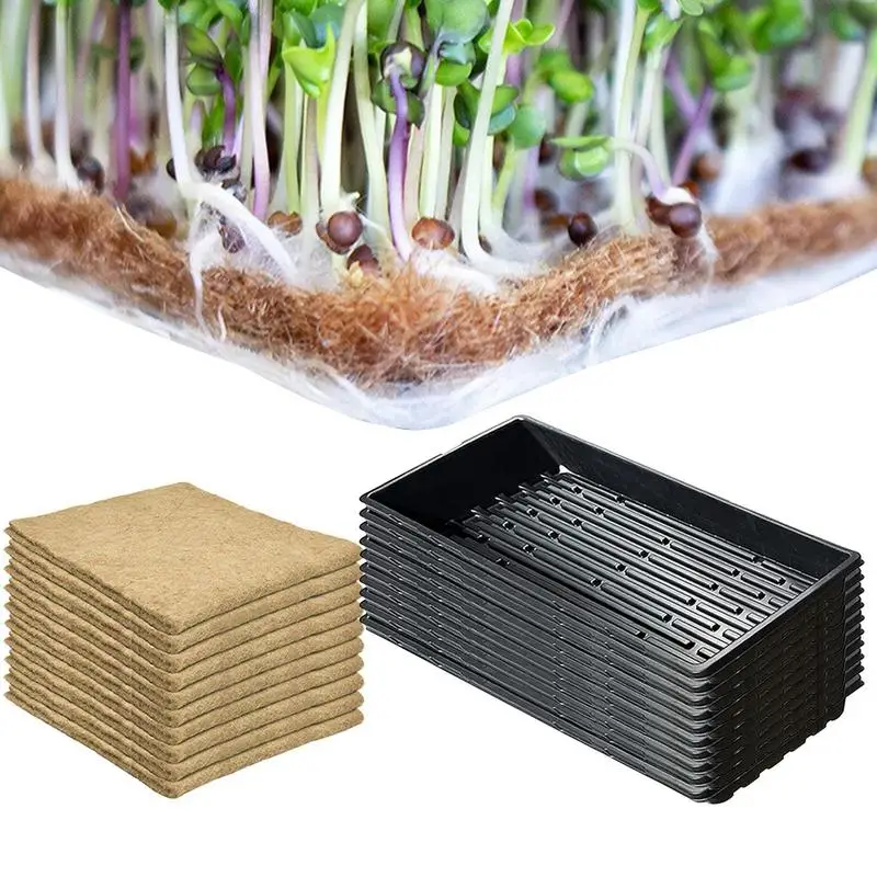 Plant Seed Starting Germination Tray Eco Friendly Plants Grow Tray With Mats Reusable Flower Grow Box For Greenhouse Accessories