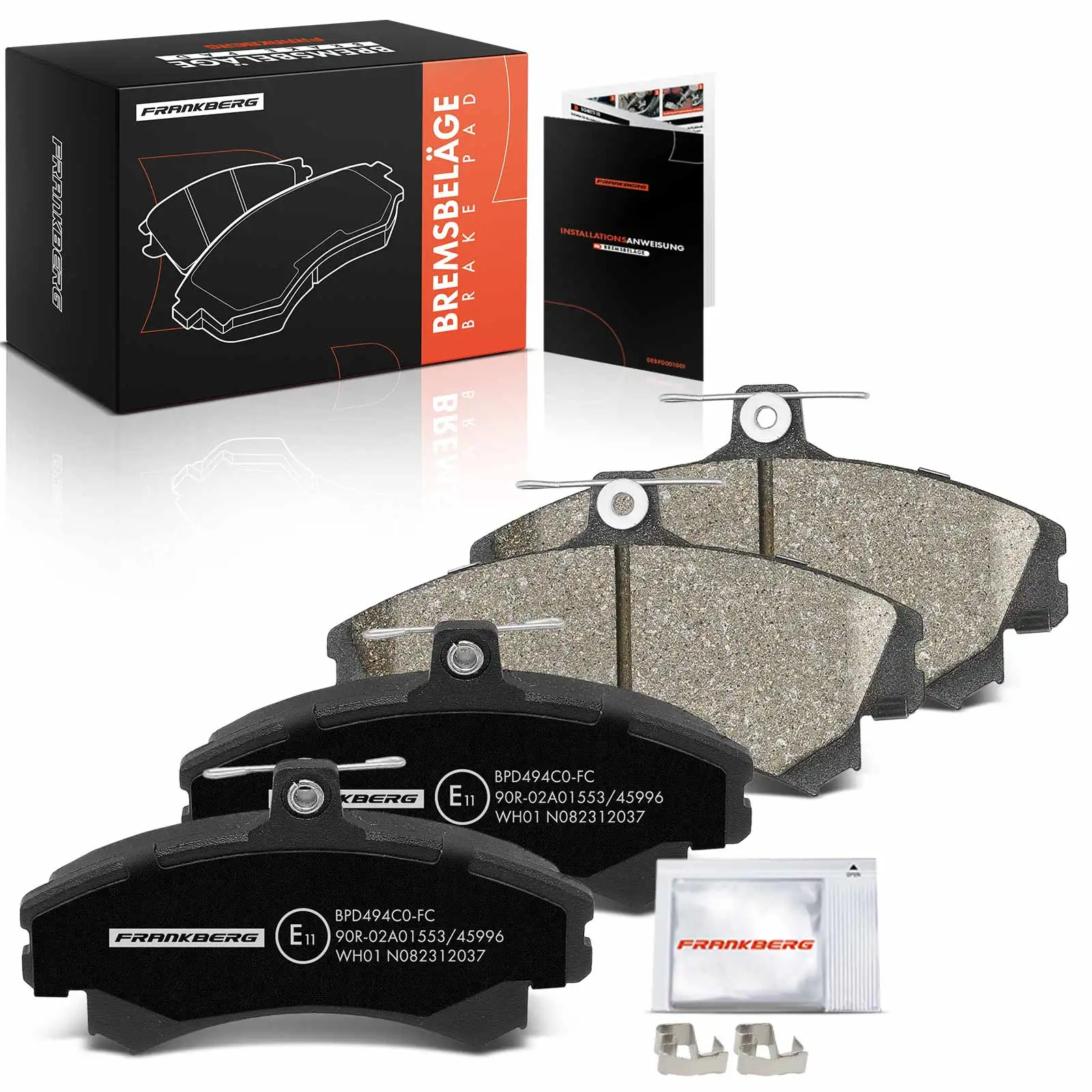 Frankberg 4x Remblokken Vooras voor Mitsubishi Colt CZC Cabriolet Box/Hatchback VI Smart Forfour MFR97717 MR977117