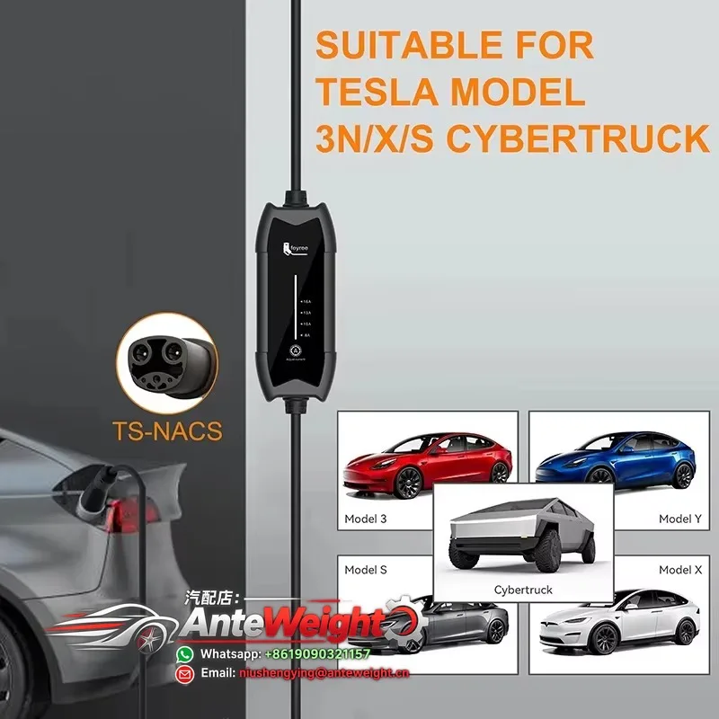 For In-car Charging One-touch Lid 3.5kW Portable Charging Gun NACS/TS-0023666 Interface 85V-264V Input Voltage China