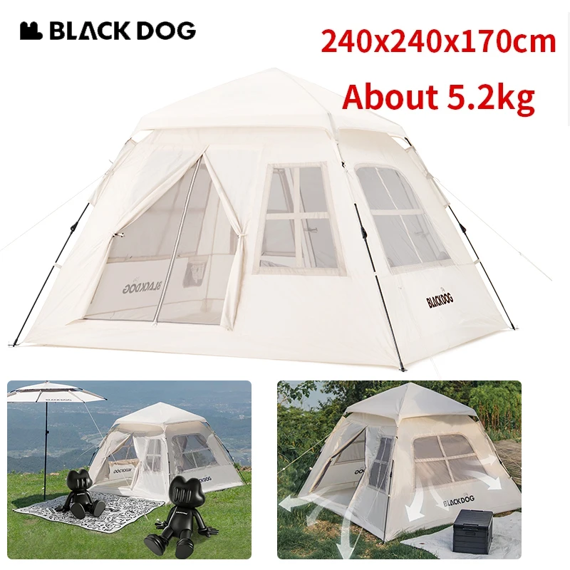 Naturehike BLACKDOG Automatic One-touch tent Camping Huge House Hiking beach Tourist Tent 3 Seasons Waterproof Easy Set Setup