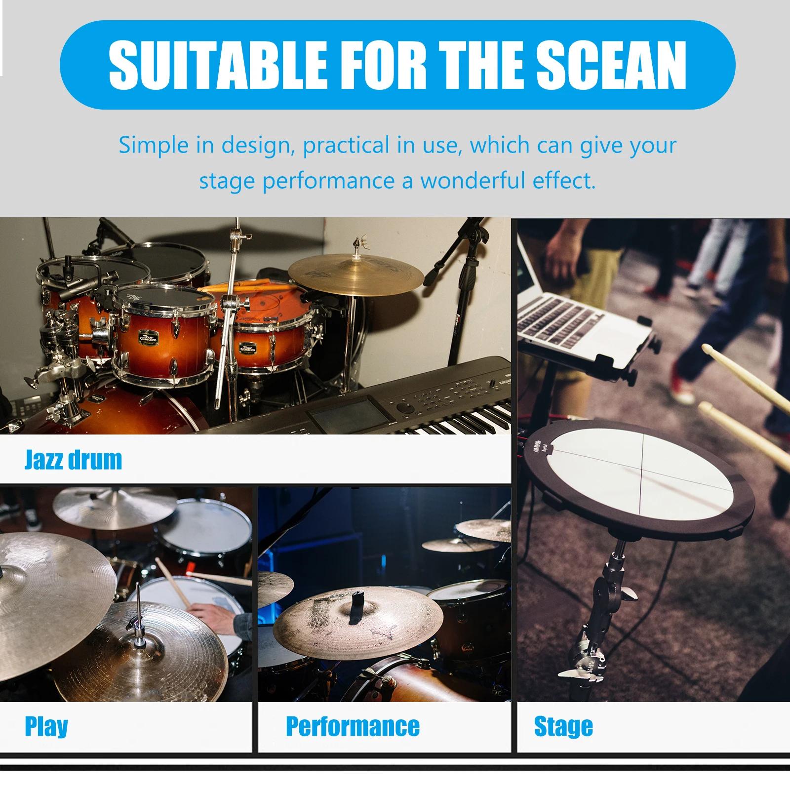 

1Pair Drum Stick Anti-Slip Nylon Durable Lightweight Drumsticks for Electronic Traditional Drums Drumming Practice Equipment