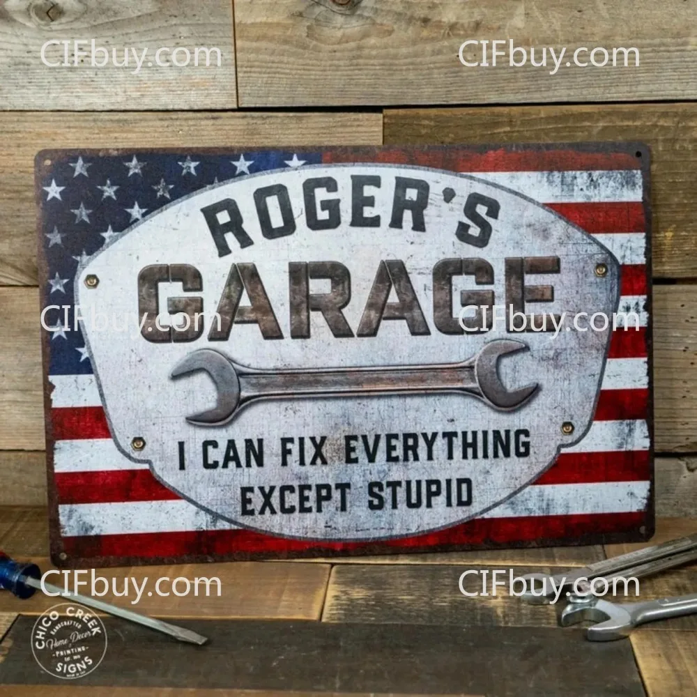 1pc Custom Vintage Garage Metal Plaque, Workshop Wall Decor, Father's Day Gift for Car Enthusiast (Decor Only)