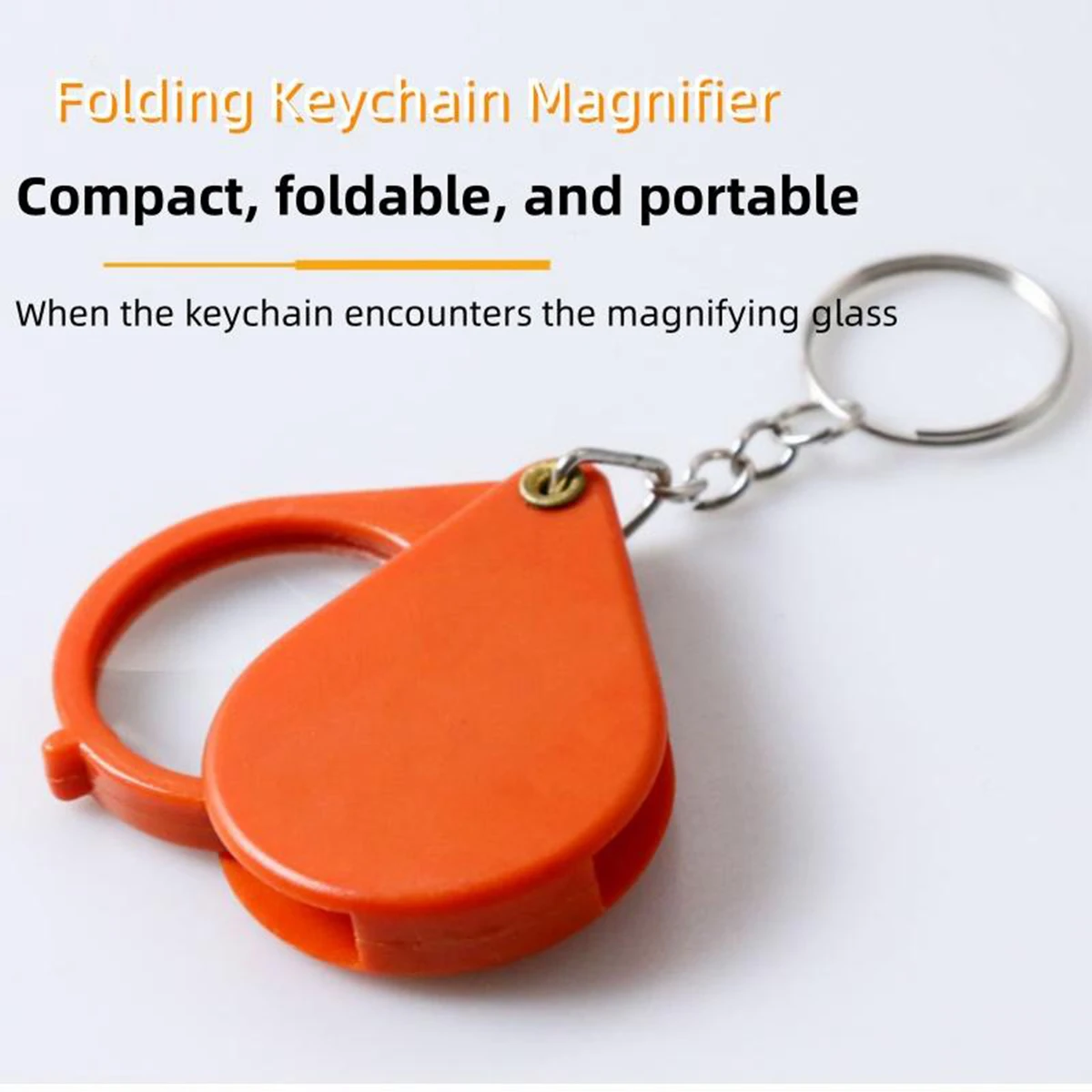 

Small Reading Aid Mini Folding Magnifying Glass Vernier Caliper Portable Keychain Measuring Tools