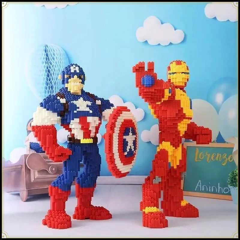 

2026 New Superhero Diamond Building Blocks Captain America Iron Man Hulk Connection Magic Bricks Figure Toy For Christmas Gifts