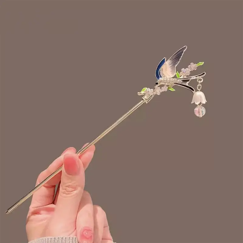 Chinese Chopsticks Hair Sticks Forks Brids Flower Designs Pearl Hairpins Side Clips for Women Girls Hair Bun Maker Jewelry