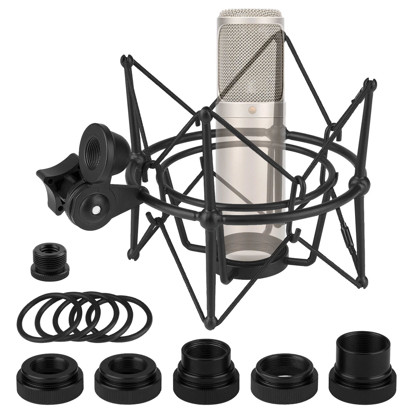 Geekria Microphone Shock Mount Holder Clamp for Rode NT-USB, NT1-A, NT2-A, NT1000, NT2000, Procaster, Anti Vibration Adapter