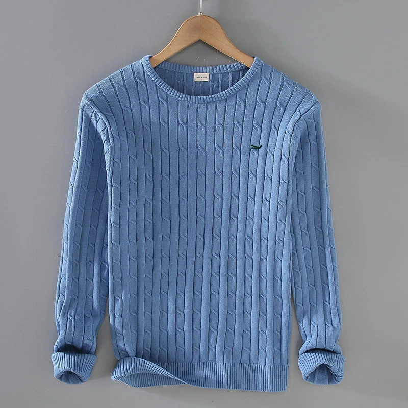 100%Cotton knitted Sweater High Quality Autumn Winter Men Pullovers Sweaters Soft Warm Casual Pull Homme Vetement Jerseys 8519