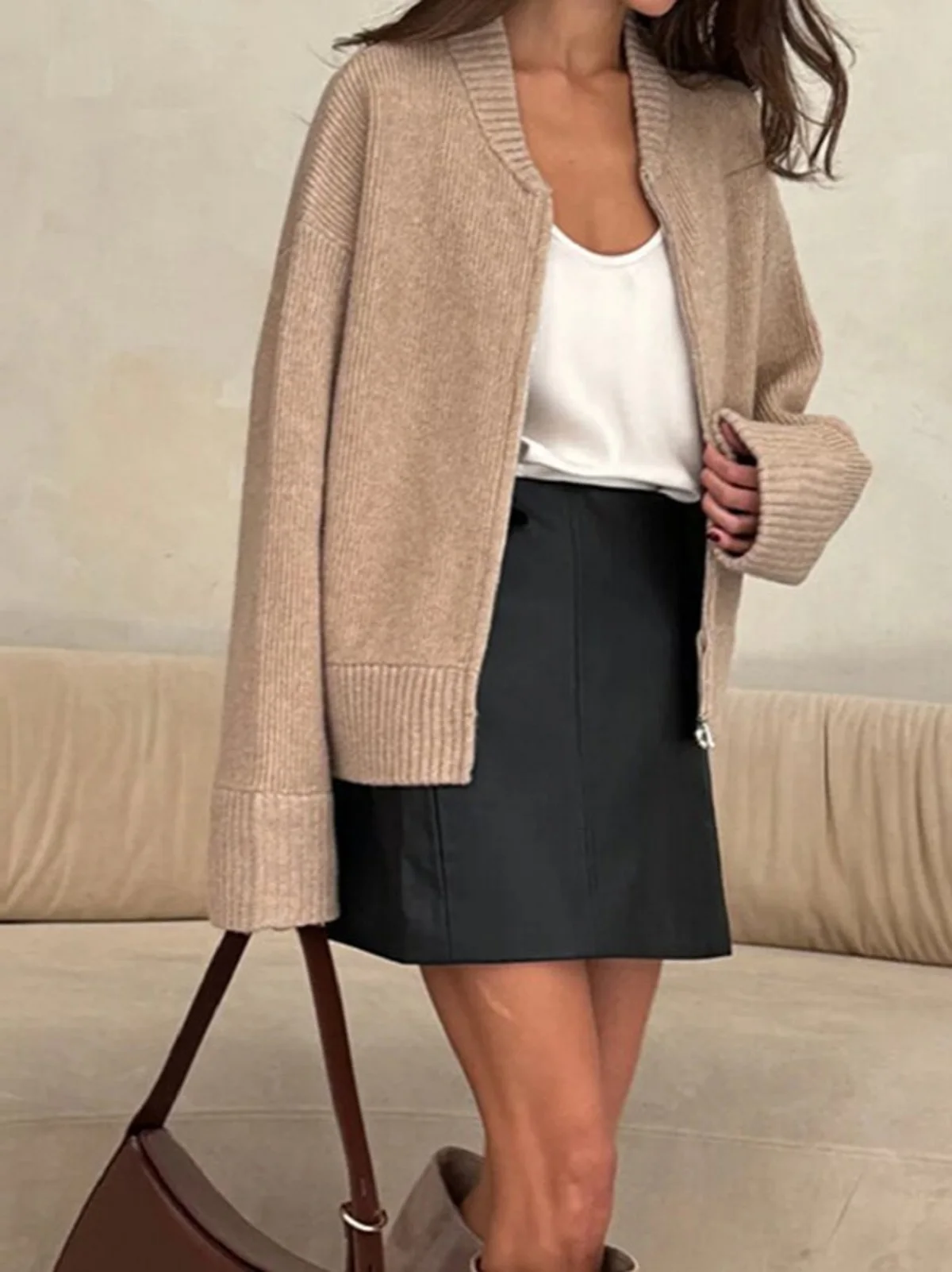 المرأة خمر تنوعا بلون معاطف طويلة الأكمام طاقم الرقبة سترة جاكيتات ربيع الخريف المرأة عادية سستة سترة Co