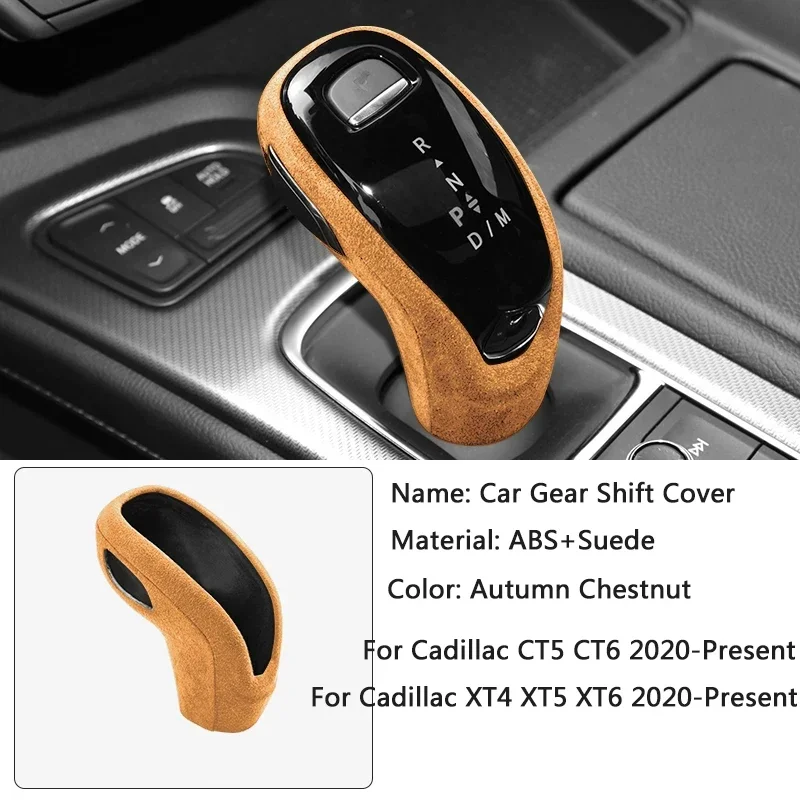 

For CADILLAC CT5 CT6 XT4 XT5 XT6 2020-Present Car ABS Suede Gear Head Decoration Cover Auto Gear Lever Protect Shell Accessory