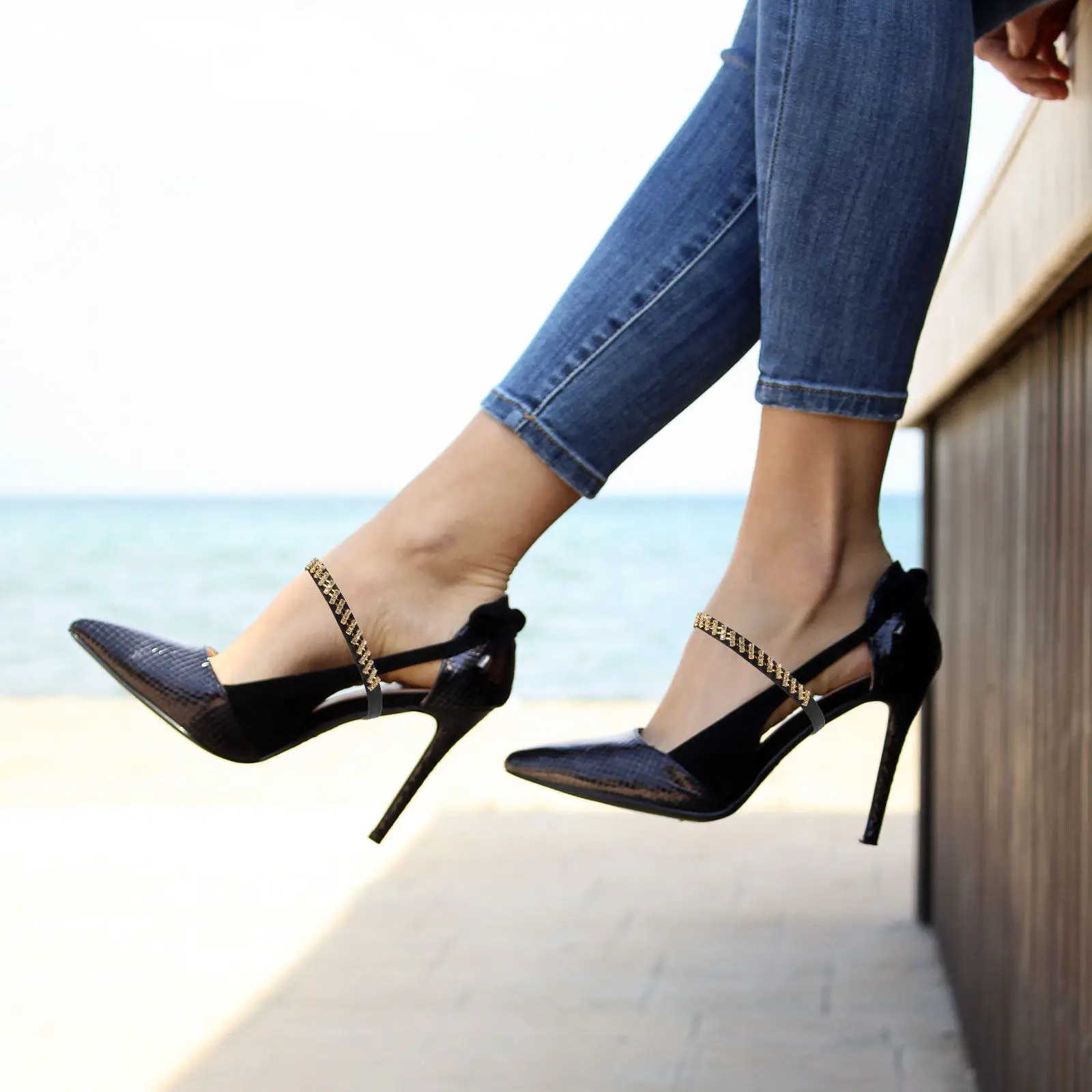 

1 пара эластичных ремешков для обуви со стразами, съемные ремешки на щиколотку, нескользящие регулируемые сменные ремешки для каблука для женщин