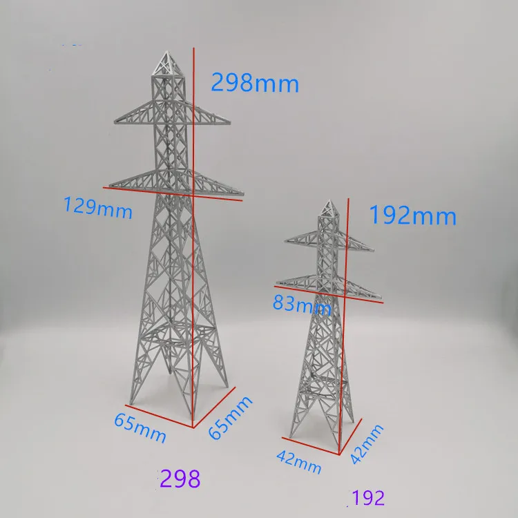Modelo de mesa de areia Torre de transmissão de alta tensão Torre de cabo Modelo Torre de barril de plástico