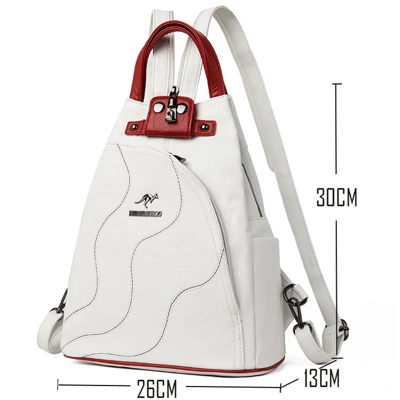 Mochila de couro vintage para mulheres, mochila de viagem de grande capacidade, mochila escolar de moda feminina, alta qualidade, nova