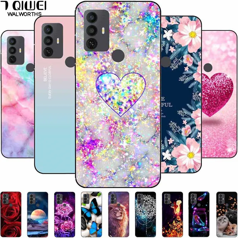 Phone Cover For TCL 30 SE Case 305 306 Silicone Lovely Black Bumper Soft TPU Coque for TCL 305 Funda for TCL305 30SE Protector