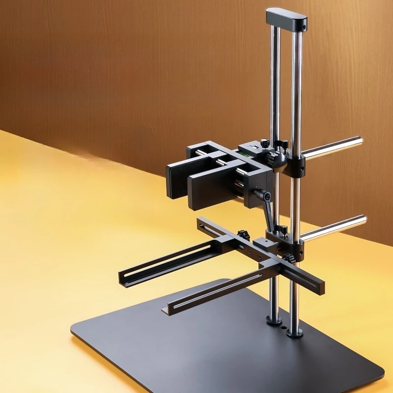 Fine-tuning camera holder, double-pillar graduated solid bottom plate light source clip, camera holder