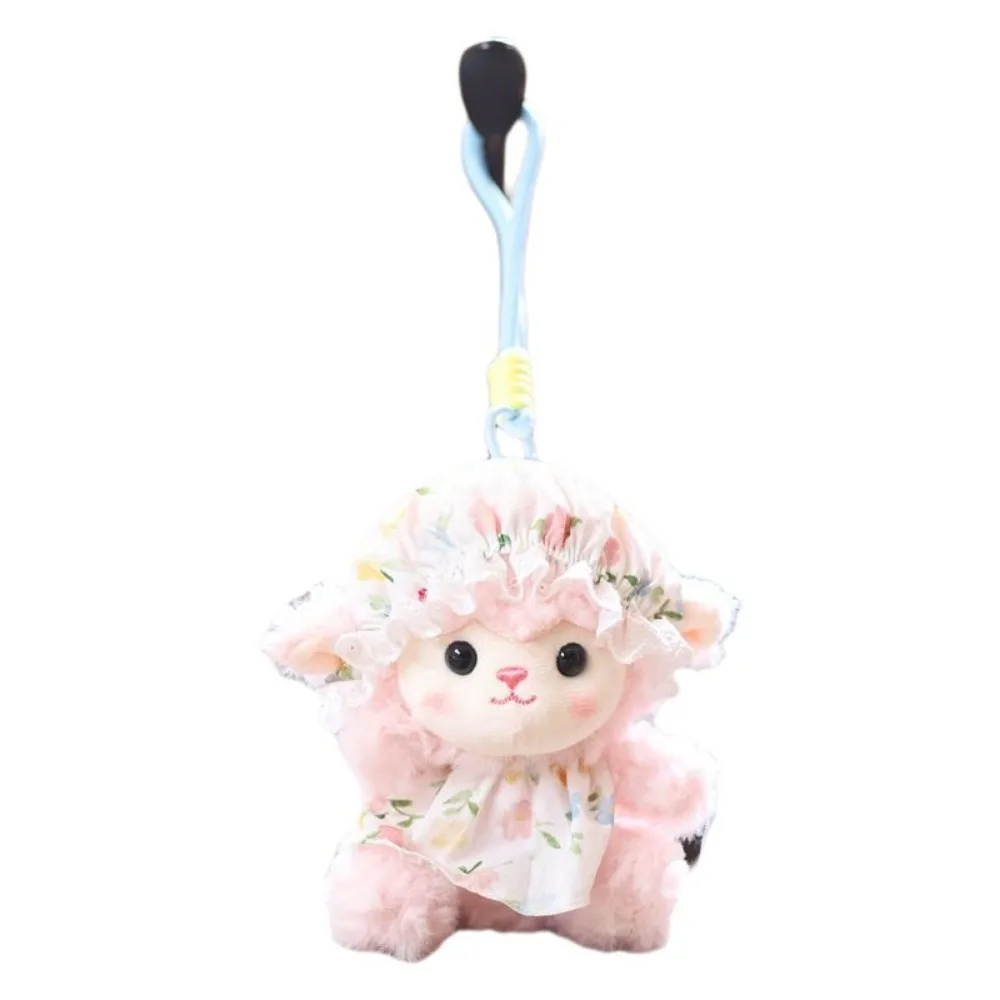 Cute Sheep Plush Keychain Cartoon Soft Cartoon Animal Stuffed Doll Dressed Lamb 13cm Size Lamb Bag Charm