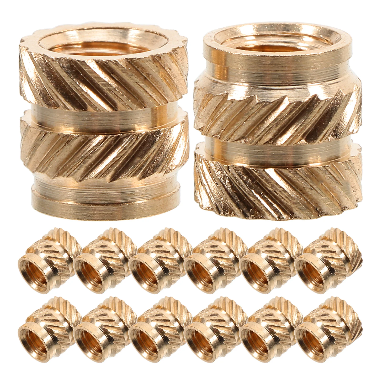 

50pcs Copper Knurled Threaded Inserts for 3D Printers Heat Set Nuts Embedment Female Thread Plastic Wood Projects