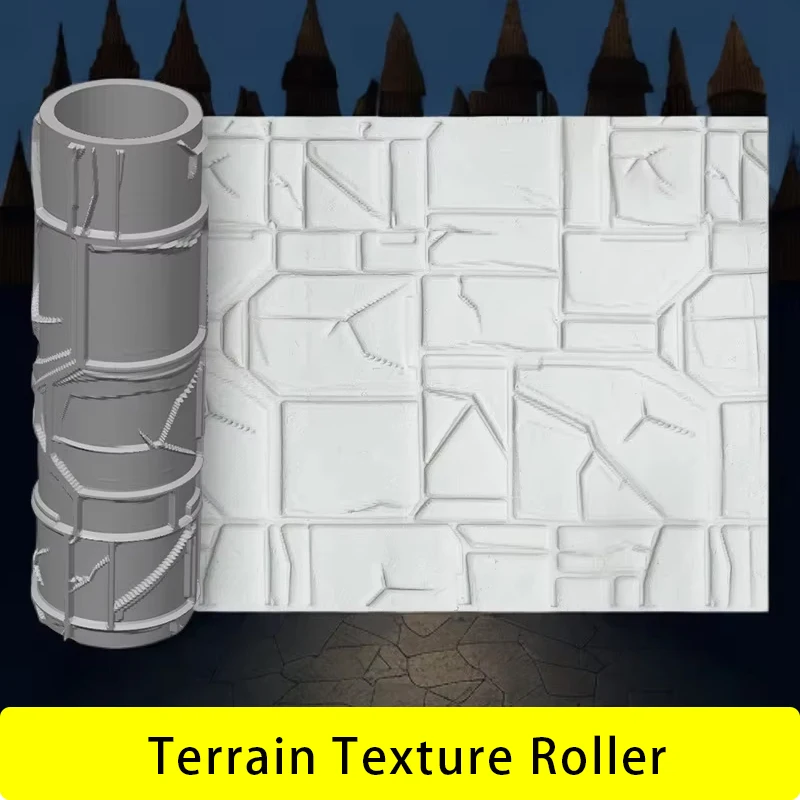 Rodillo de textura DND DIY, herramientas de fabricación de modelos para Base de Wargaming, arcilla polimérica, patrones de paredes/piso de construcción para artes y manualidades, 1 ud.