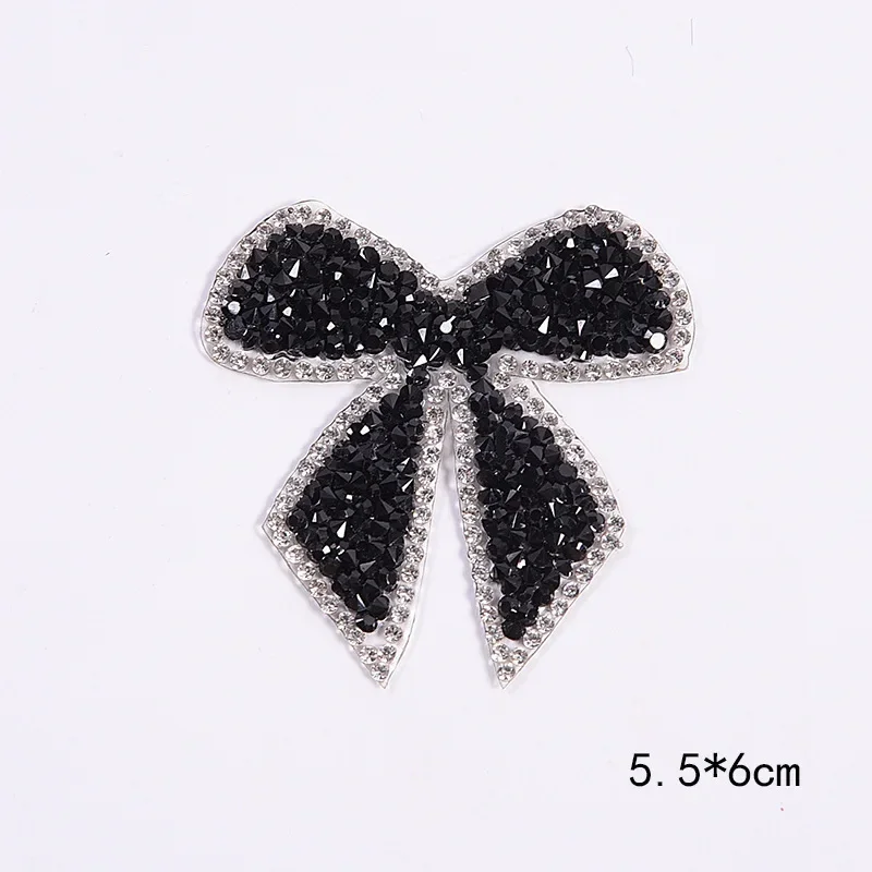 3d Crystal Rhinestone Handmade Beaded Bow Patches Iron on Sequin Patch for Clothing Girl Clothes Thermo Adhesive Applique Stick