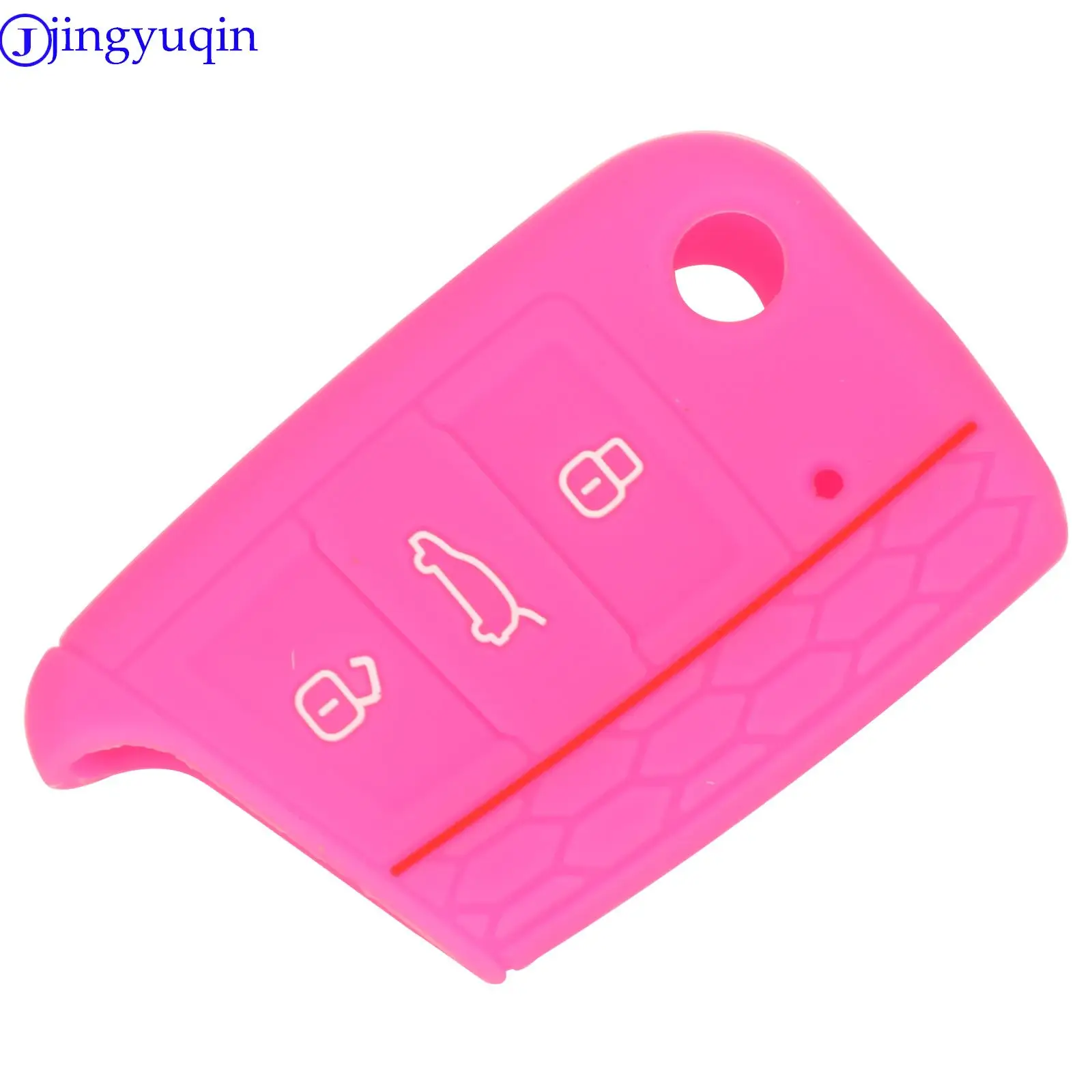 Jingyuqin-3 Botão de Silicone Key Fob Capa, Capa para VW Polo 2016, Golf 7, MK7, Skoda Octavia, Combi A7, SEAT Leon, Ibiza, Cupra