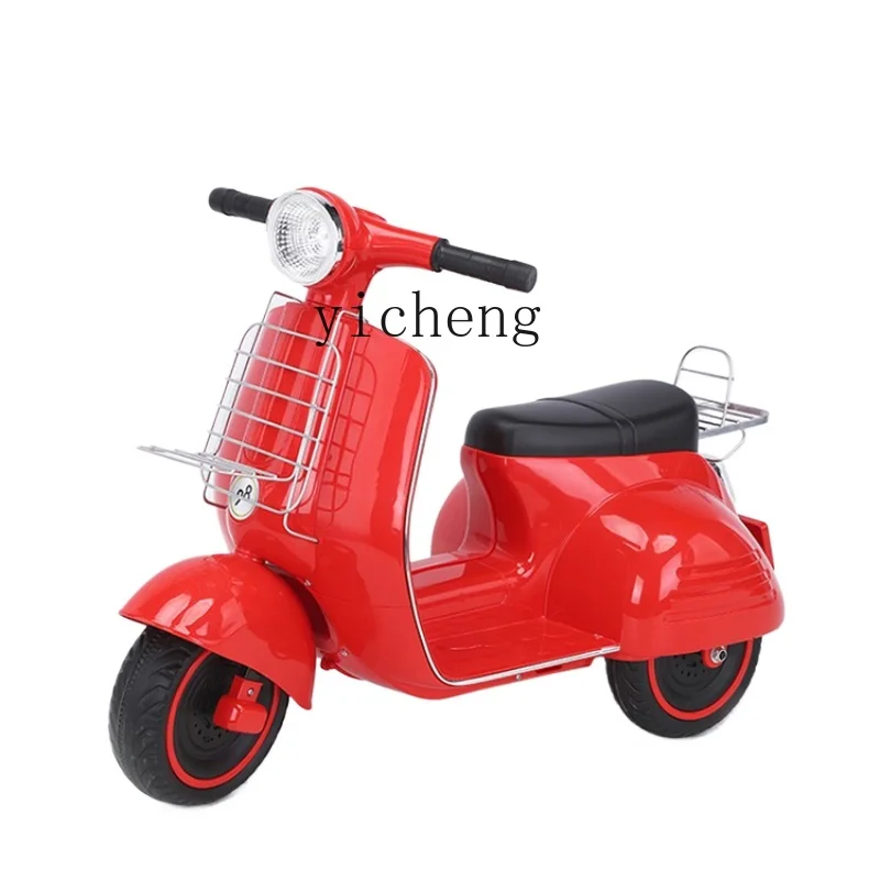 

Tqh Children's Electric Motorcycle Tricycle Boy and Girl Baby 1-3-6 Years Old Can Sit Double Chargeable