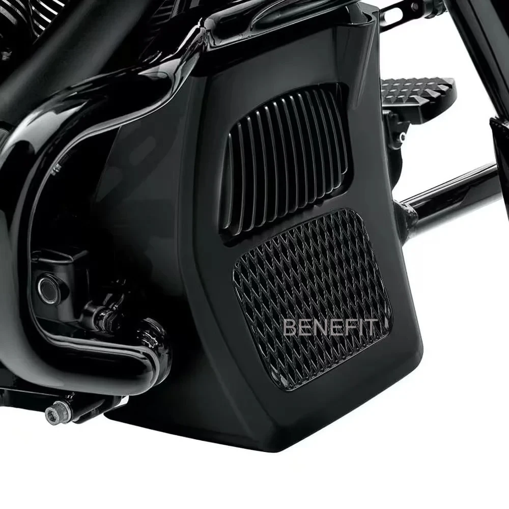 

For Harley Davidson Street Glide Road King FLHRXS 2017-2024 Motorcycles Fairing Front Spoiler Radiator Chin Cover Set Oil Cooler