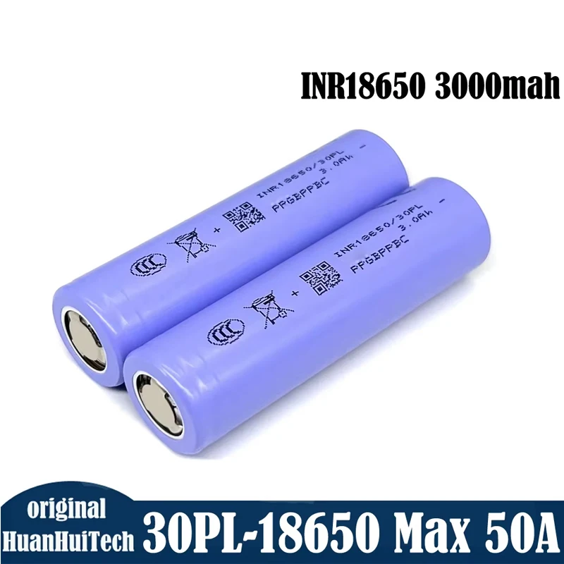 

Оригинальная литиевая аккумуляторная батарея 30PL-18650 3.6V 3000mAh 50A CDR высокой мощности для электроинструментов