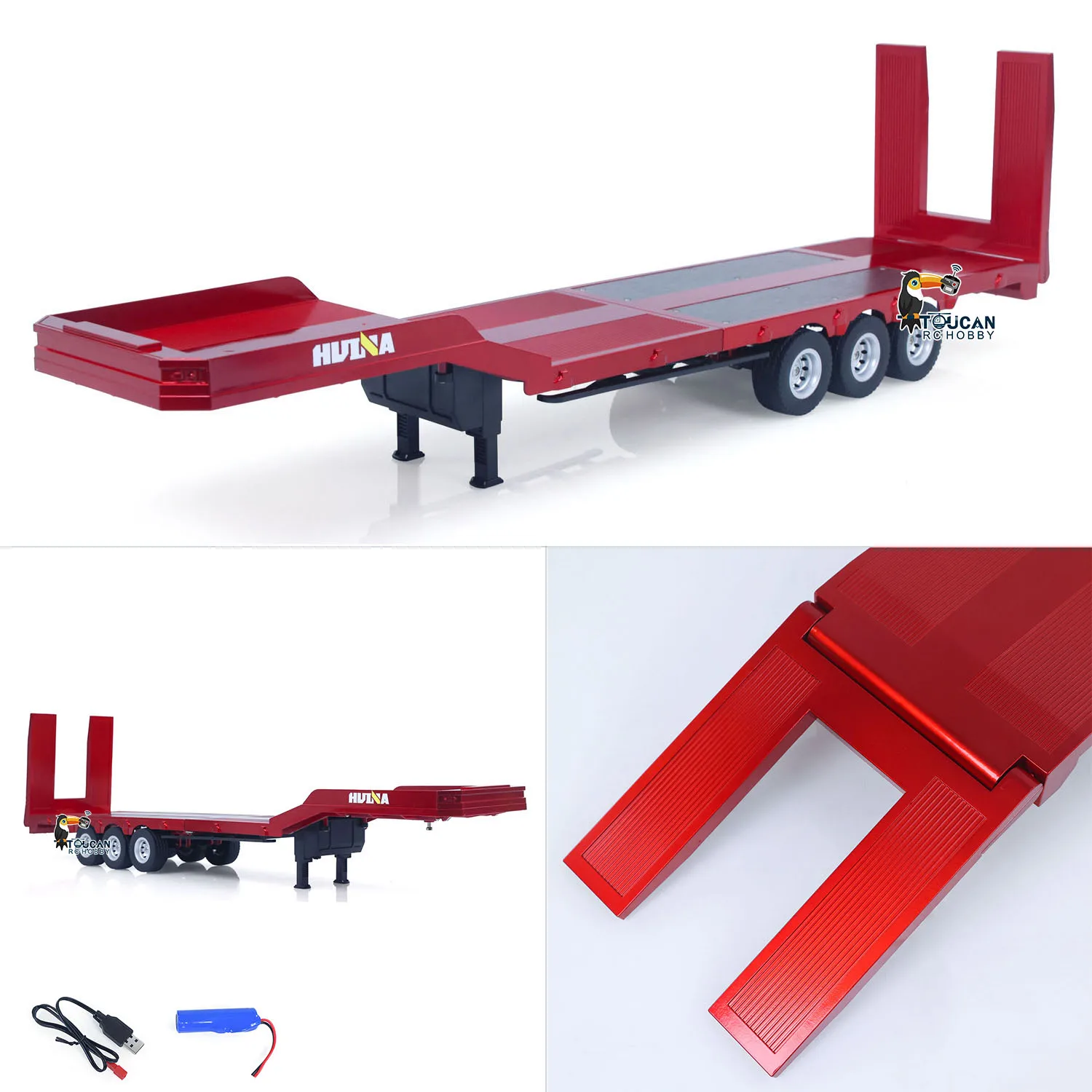 

New Huina 1502 RC Trailer 1/18 Platform semi trailer for 1:18 770s RC Tractor Truck Remote Control Vehicle Toy Model