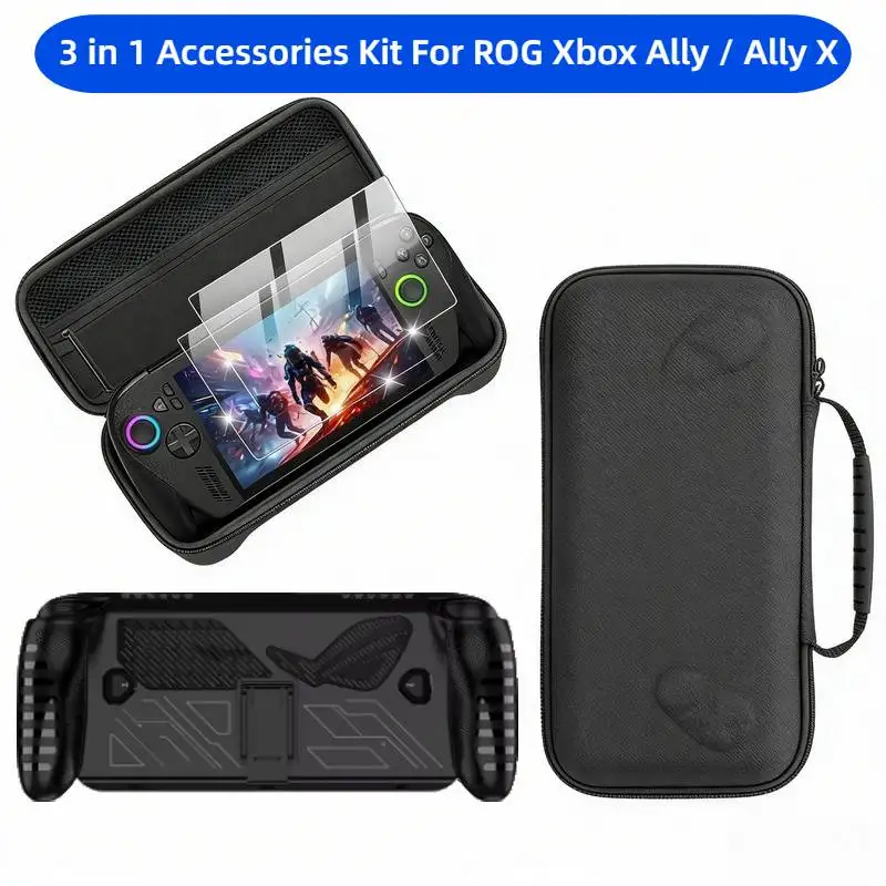 

Набор аксессуаров 3 в 1 для ROG Xbox Ally/Ally X, дорожный чехол для хранения, защитный чехол с защитной пленкой для экрана и сумкой для переноски