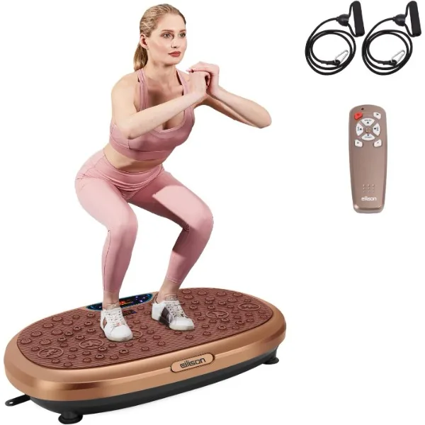 

EILISON FitMax 3D XL Vibration Plate Exercise Machine - Whole Body Workout Vibration Platform w/Loop Bands - Lymphatic