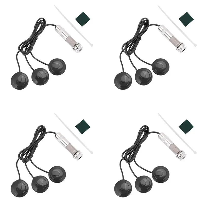 [NOVO!ABKG】 4 Peças Captador de Guitarra 3X Transdutor Piezo para Guitarra Acústica, Ukulele e Instrumentos de Bandolim