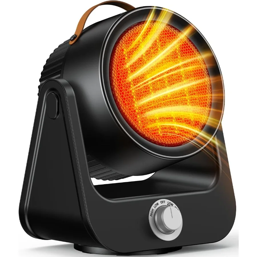 

1500W PTC Ceramic Electric Heater 250Sq.ft 1S Heating 4 Modes 100° Vertical and Horizontal 3D Swing Patio Heaters for Outdoor U