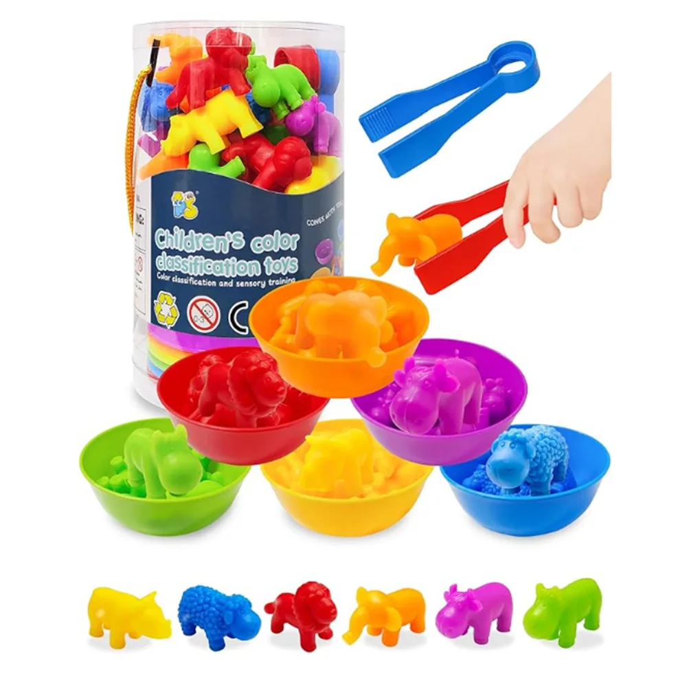 Regenbogen Zählen Tier Sortieren Spielzeug Farbe Sortieren Tier Dinosaurier Form Klassifizierung Montessori Sinnes Spielzeug Jungen Mädchen Geschenk