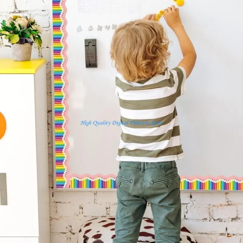 U2JE ملصق حواف مستقيمة لتزيين سبورة السبورة لنشرة الحفلات المدرسية، لوحة إعلانات للفصل الدراسي شارات جدارية