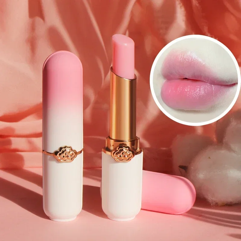 Peach Color Lip Balm Crystal Temperature Change Lipstick Girl Moisturizing LongLasting Lip Gloss Makeup Lip Care Repair Cosmetic