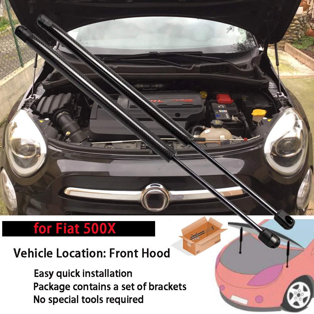 

For Fiat 500X 2014-2022 Front Bonnet Hood Modify Gas Spring Lift Supports Struts Refit Shocks Damper Prop Rod Piston Absorber