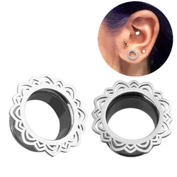 2pcs 316L Stainless Steel Ear Plugs and Tunnels Heart Cat Screwed Ear Piercing Expansion Ear Stretched Gauges Body Jewelry Oreja