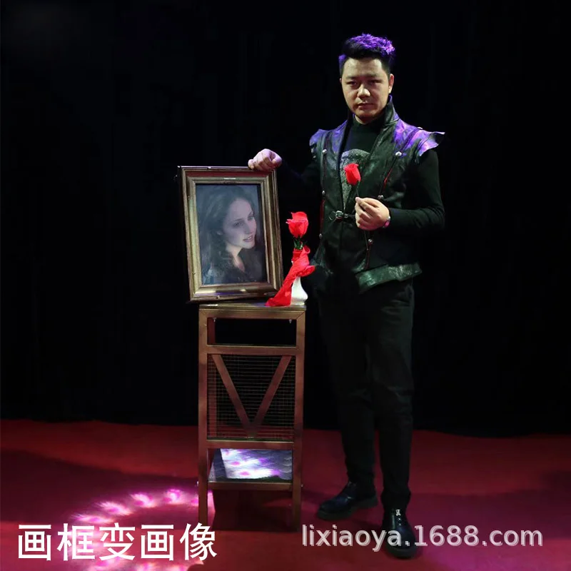 Portrait To Newspaper Magic Tricks The picture frame changes into a portrait Professional Magician Stage Illusion Gimmick Props