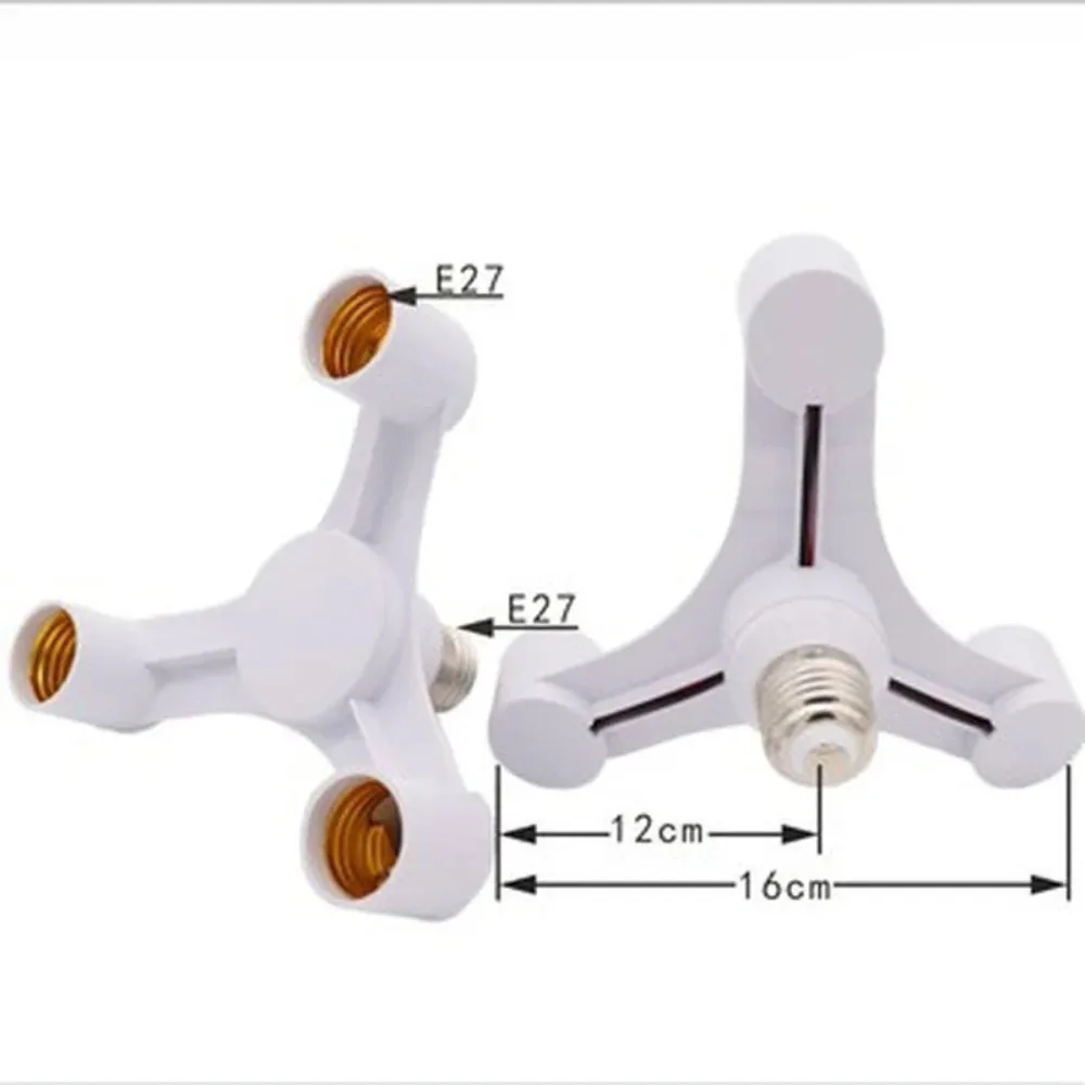 3In1 E27 to E27 extended LED bulb socket splitter adapter bracket, suitable for photography studios, kitchens, restaurants