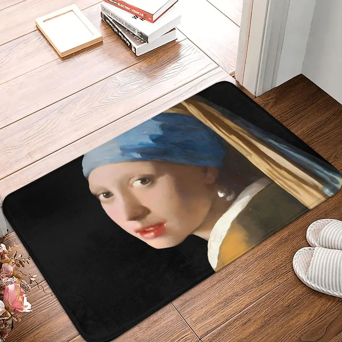 Non-Slip Carpet Girl With A Pearl Earring Doormat Living Room Bath Mat Entrance Door Floor Rug