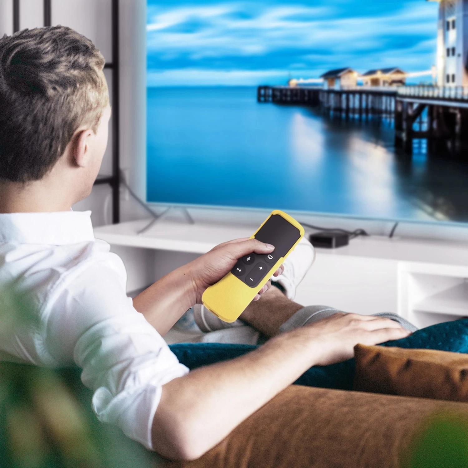 حافظة سيليكون Sikai لجهاز Apple TV 4K 4/5 عن بعد مع حامل AirTag غطاء حماية تمساح لطيف لجهاز التحكم عن بعد Apple TV 4K #4