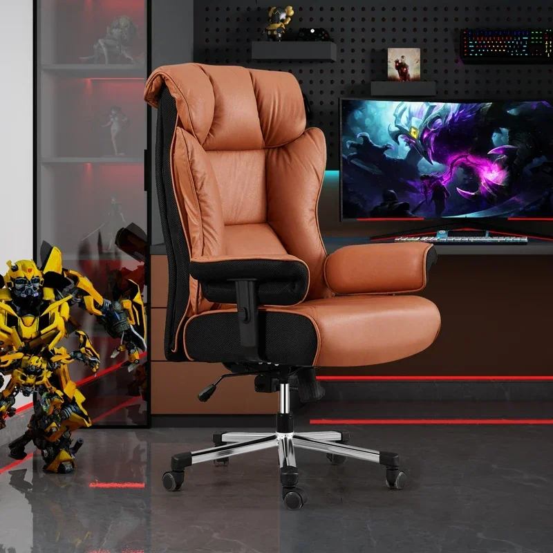 

Computer Recliner Ergonomic Mobile Study Office Chair Durable Leather Office Chair Swivel Executive Metal Silla Gamer Furniture
