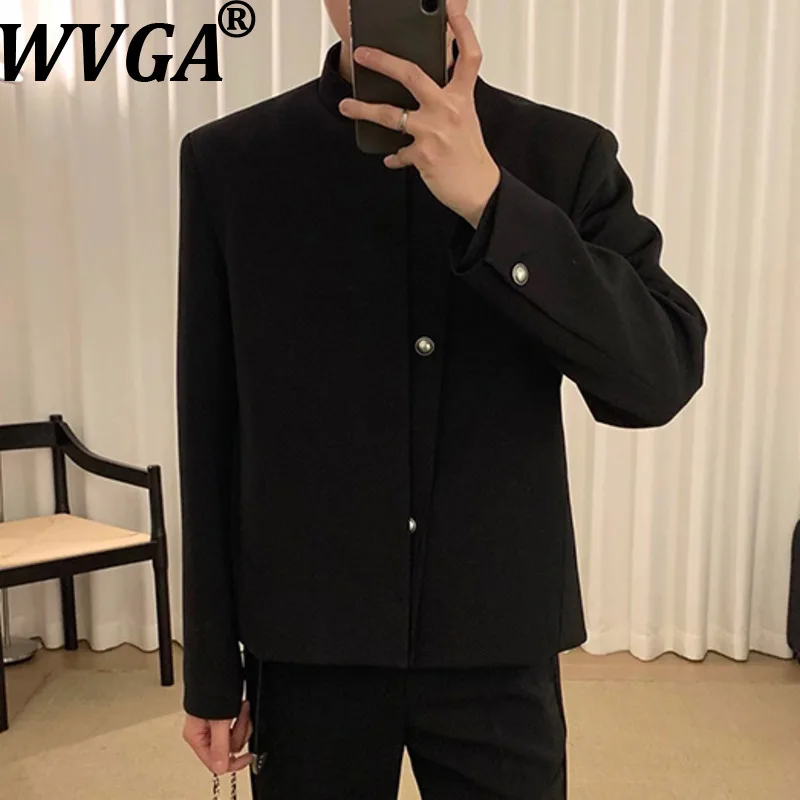 WVGA Spring Autumn New Man Tide Chinese Style Dark Stand Collar Trendy Jacket Niche Chic Casual Diagonal Placket Coat Ins W20510