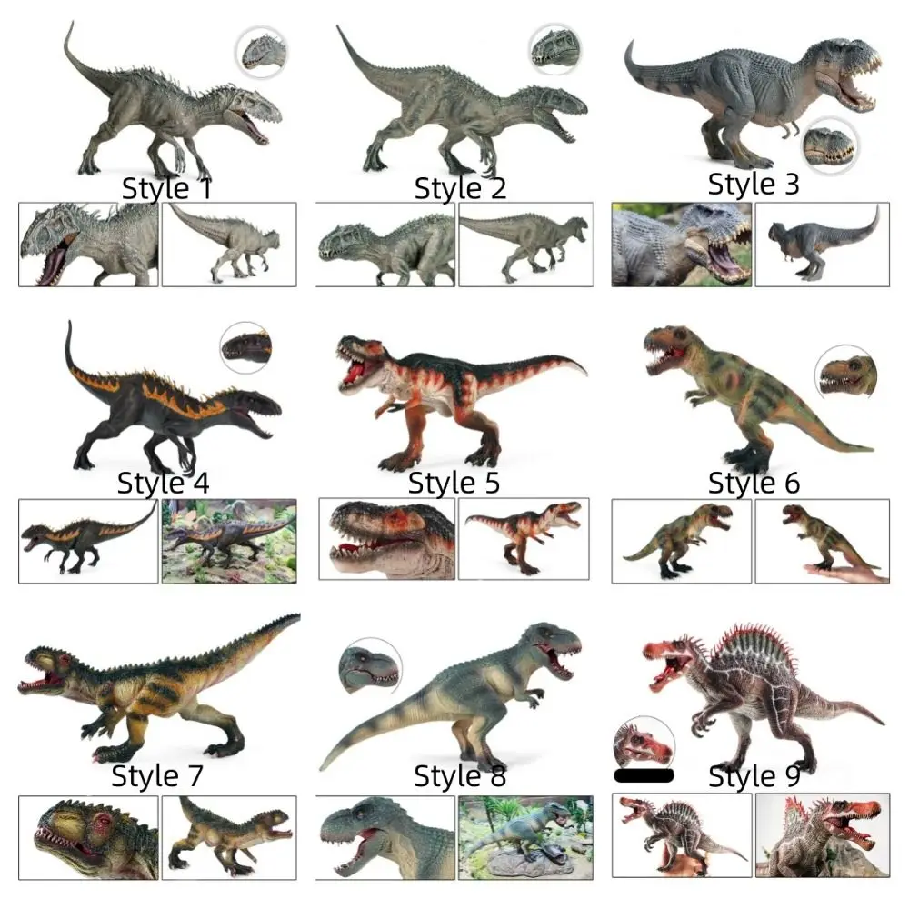 Mandíbula móvel dinossauro figura de ação tiranossauro animais modelo dinossauro brinquedos jurássico pré-histórico spinosaurus estatueta