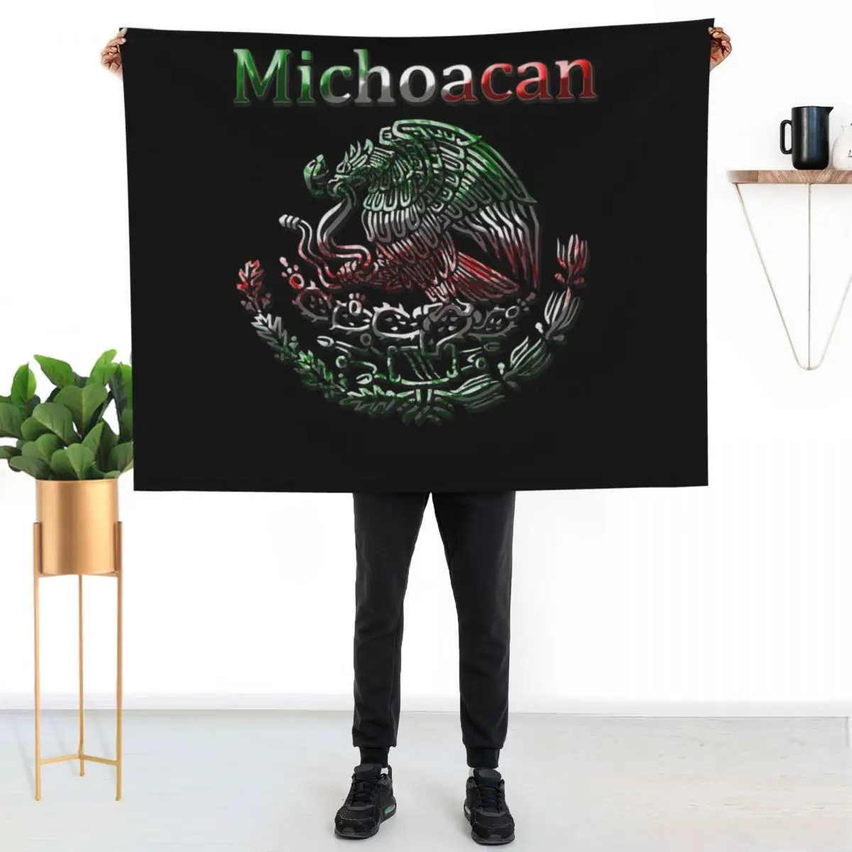 

Michoacan Morelia Mexican colt flag Mexico Throw Blanket Warm Cozy Throw Blanket for Living Room Couch
